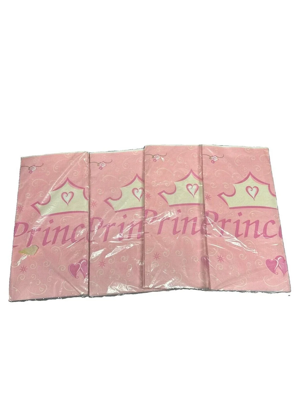 Hallmark Party Express Vtg Disney Princess Ball Table Covers Pink Crown Lot Of 4